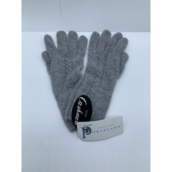 NWT Portolano Women's 100% Cashmere Under The Sleeve Glove Women's Gray Knit - Picture 1 of 5